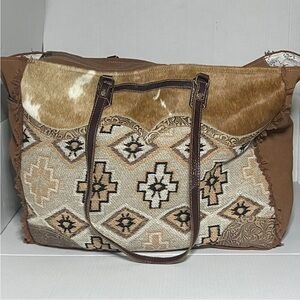 Myra Southwestern Calf Hair Traveler Bag